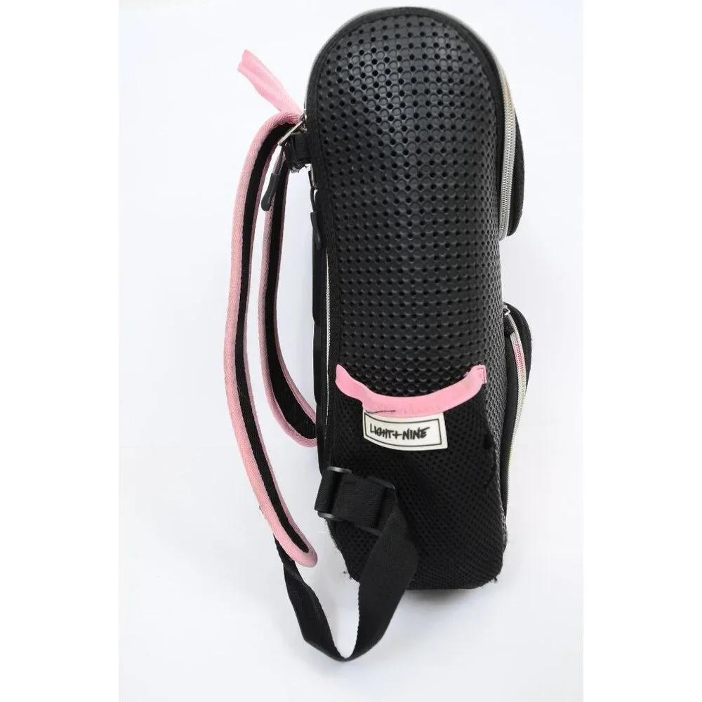 LIGHT + NINE Student Backpack, Rainbow Pink Daypack Carry-On Travel Luggage